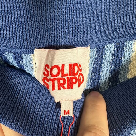 Solid & Striped Charlie Short Marina Blue Stripe Sz M Beach Pool CoverUp Coastal - Picture 3 of 8